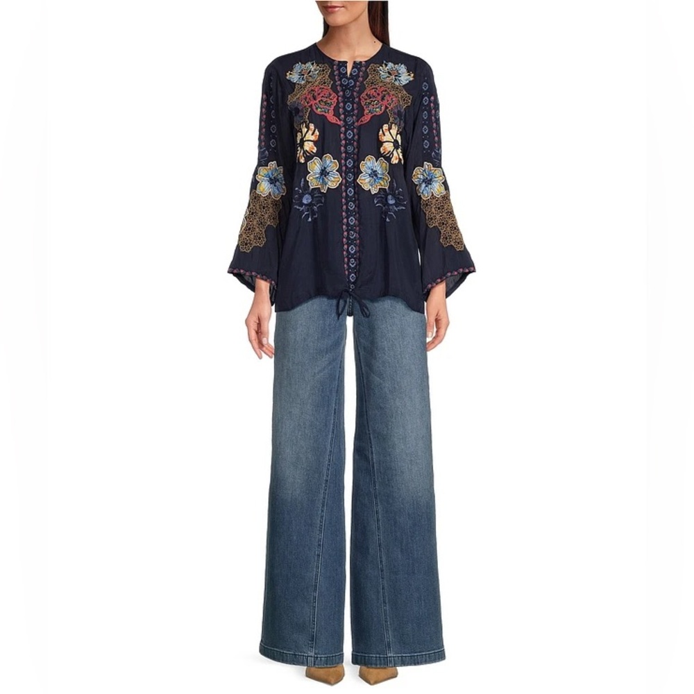 NWT JOHNNY WAS Sisa Stretch Denim Wide Leg Jean Sz 30 - Picture 2 of 12